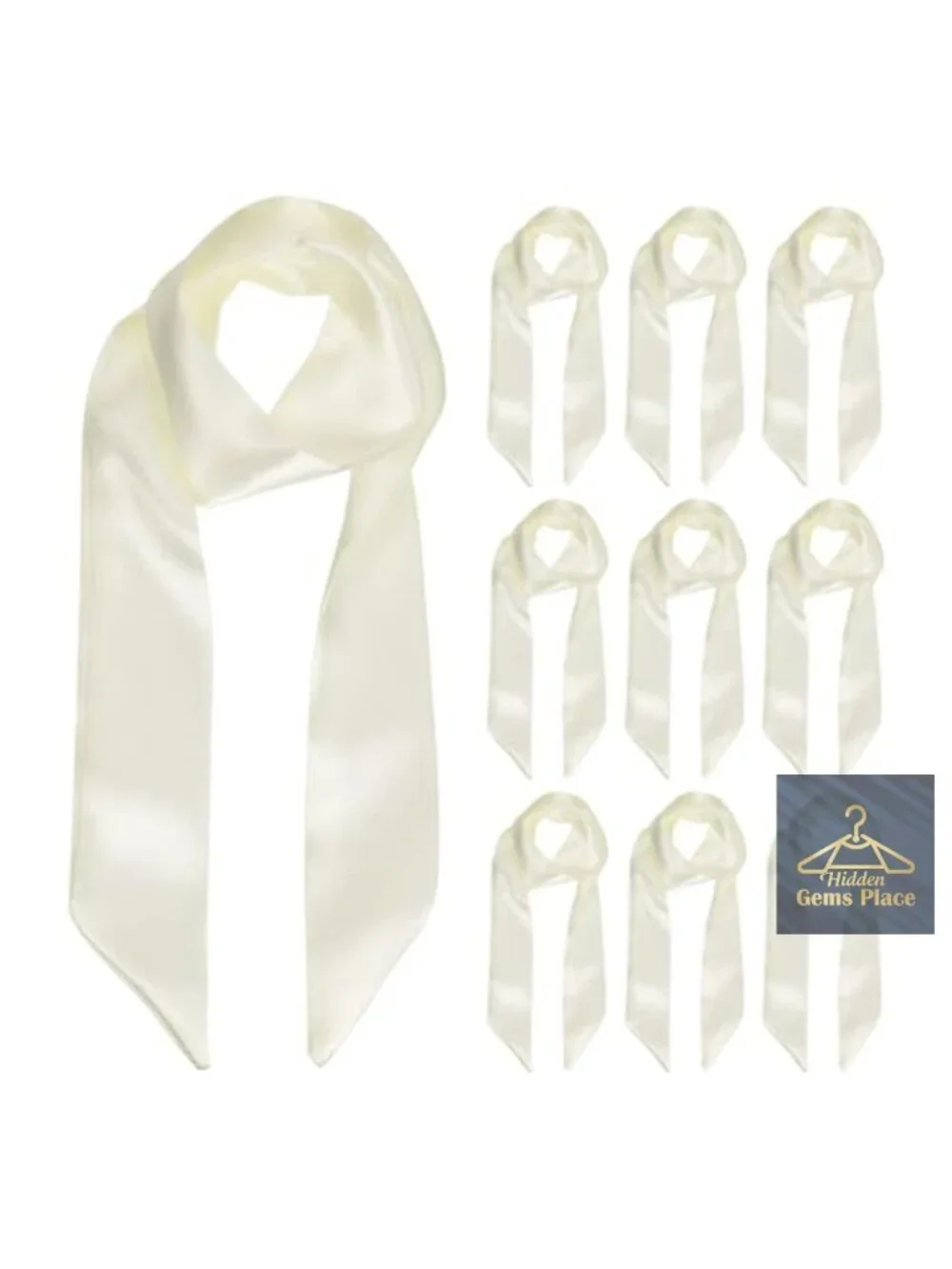 Multipurpose Polyester Scarf for Women, Long Skinny Neck Scarf Neckerchief for